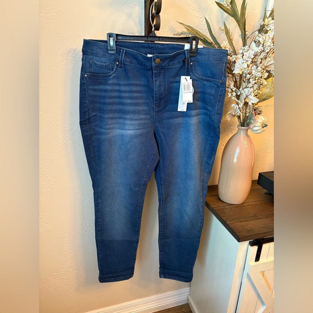 Workshop Republic Clothing Dark Blue Skinny Jeans